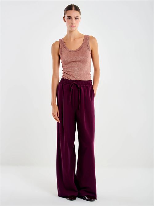 Pantalone con Coulisse e Laccio VICOLO | TF0374/BORDEAUX